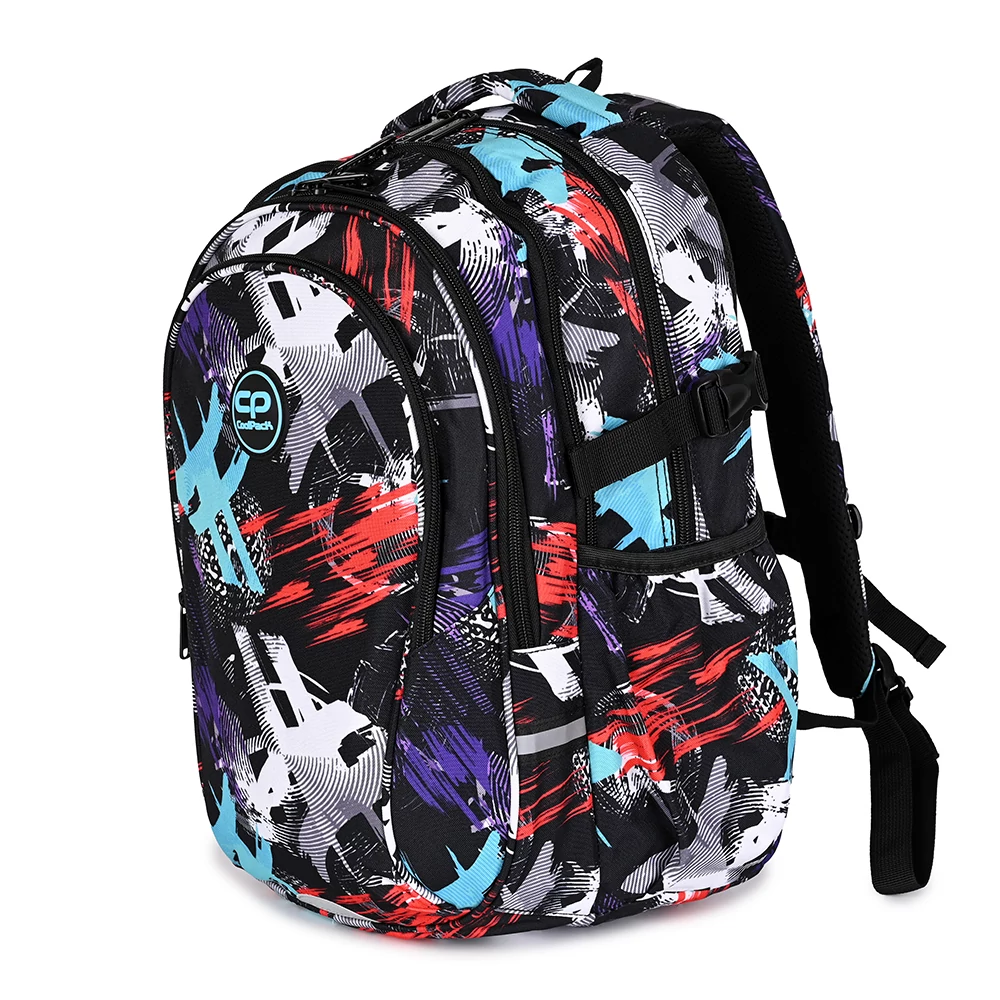 CoolPack fekete festék mintás ergonomikus iskolatáska