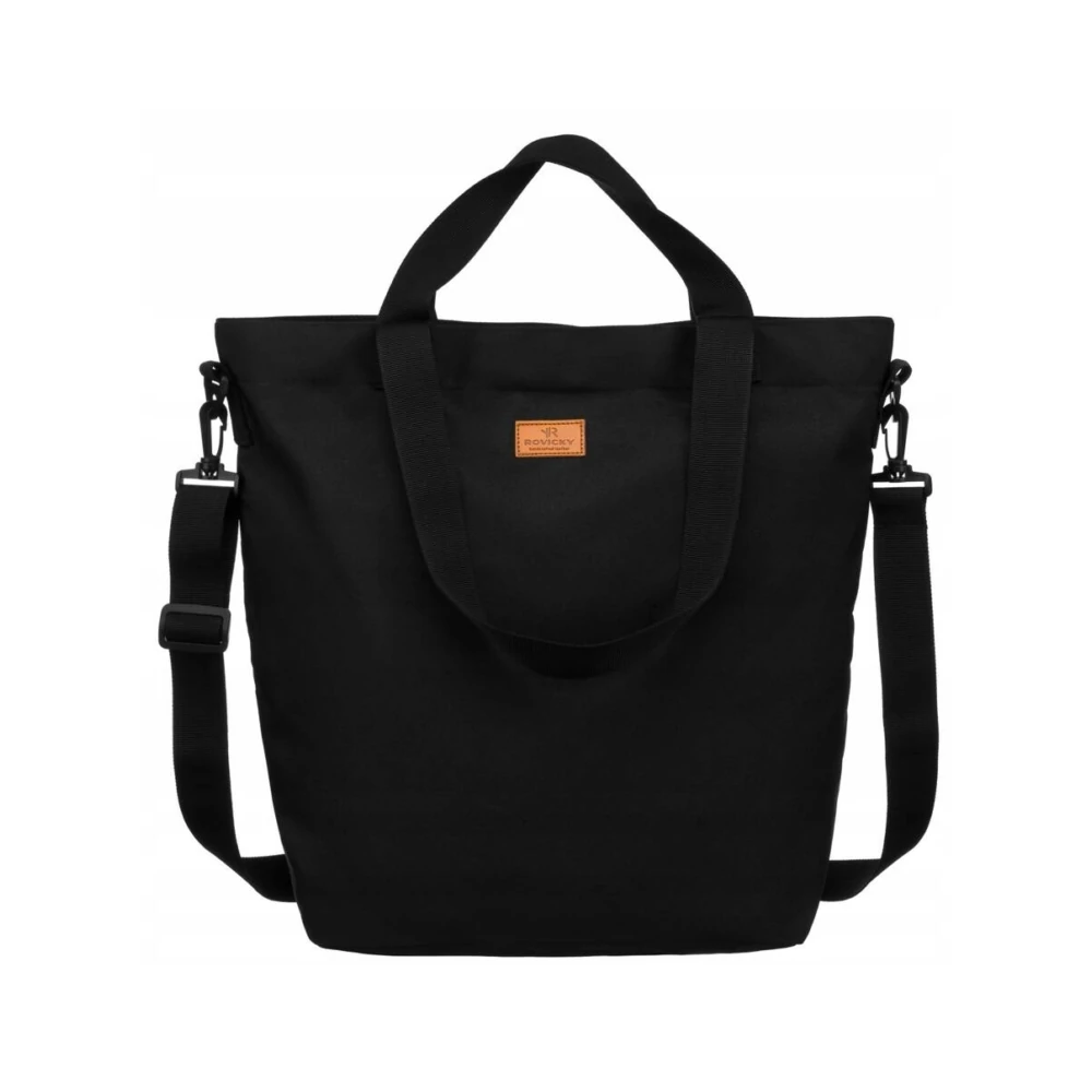 Rovicky tágas fekete női shopper táska