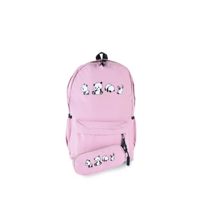 Rhino Rózsaszín Panda Mintás Iskolatáska Tolltartóval