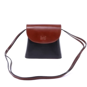 Maxmoda Kis Méretű Fekete-Barna Valódi Bőr Női Válltáska