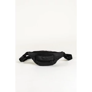 Férfi Fekete Valódi Bőr Övtáska Sok Zsebbel