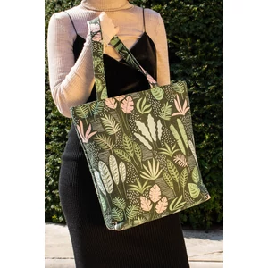 Levél Mintás Cipzáros Vászontása