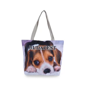 Budapest Feliratú Kutya Mintás Szövettáska