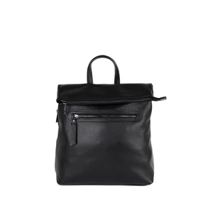 Fekete női valódi bőr hátitáska 