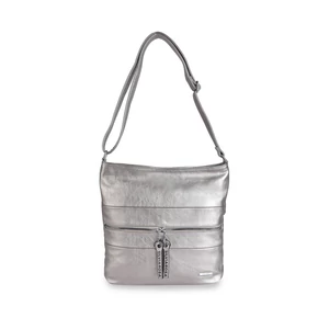 Silvia Rosa Ezüst Színű Rostbőr Válltáska