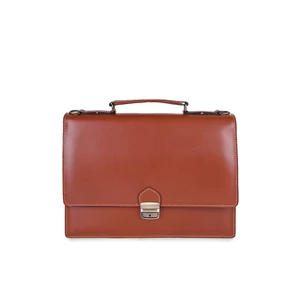 Barna Valódi Bőr Aktatáska Kulccsal