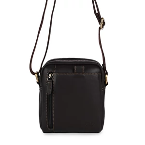 Rosme Elegáns Barna Valódi Bőr Férfi Oldaltáska