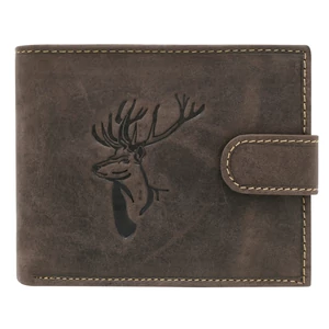 Rovicky Barna Valódi Bőr Férfi Pénztárca Szarvas Mintával