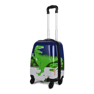 Kimsonic Sötétkék Dinó Mintás Keményfalú Gyerek Bőrönd (40x30x20)
