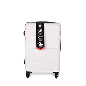 Fehér Közepes Méretű Extra Csendes Négykerekű Bőrönd