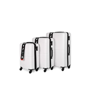 Fehér Extra Csendes Négykerekű Bőrönd Szett