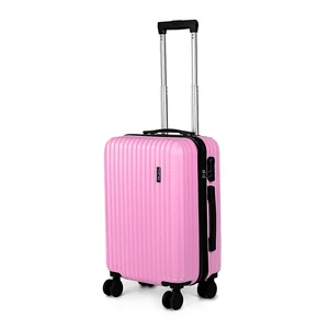 JoLank Rózsaszín Közepes Méretű Csendes Négykerekű Bőrönd