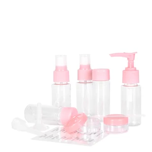 Rózsaszín 7 db-os Utazási Palackok Repülőre