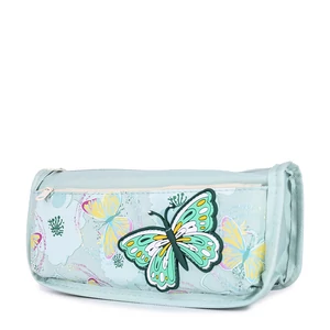 Mentazöld Pillangó Mintás Poliészter Tolltartó