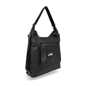 Zellia Fekete Rombusz Mintás Váll- és Hátitáska