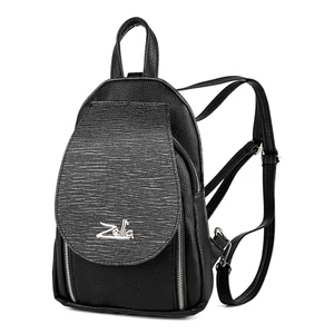 Zellia Fekete Műbőr Női Kis Méretű Hátitáska