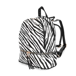 Fehér-Fekete Zebra Mintás Női Hátitáska