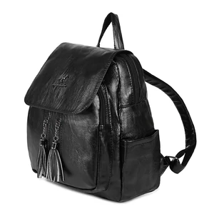 Fekete Műbőr Női Hátitáska