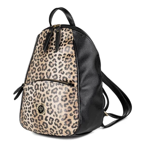 Prestige Párduc Mintás Fekete Női Műbőr Hátitáska