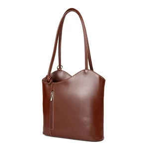 Besty Valódi Bőr Barna Színű Válltáska/Hátizsák