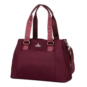 Bordó Női Kézitáska Több Rekesszel Vízlepergető Anyagból