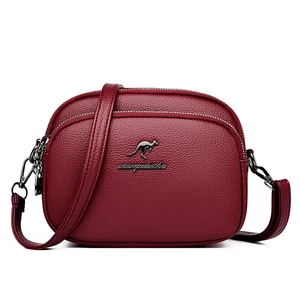 Bordó Női Műbőr Több Zsebes Oldaltáska