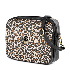 Prestige Fekete Leopárd Mintás Női Oldaltáska