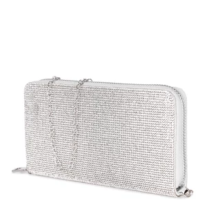 Ezüst Színű Strasszköves Nagy Méretű Női Pénztárca
