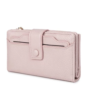 Rózsaszín Műbőr Női Pénztárca Kártyatartóval
