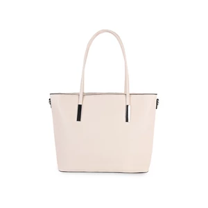 Bézs Közepes Méretű Műbőr Válltáska