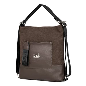 Zellia Barna Művelúr és Műbőr Váll- és Hátitáska