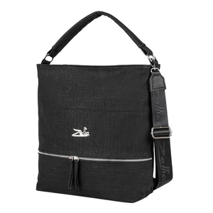 Zellia Fekete Csillámos Szövet Hatású Női Válltáska