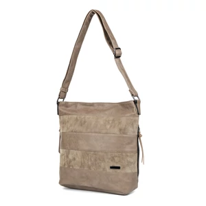 Besty Világosbarna Műbőr Csíkos Oldaltáska