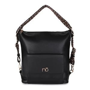 Nöbo Fekete Műbőr Háti- és Válltáska