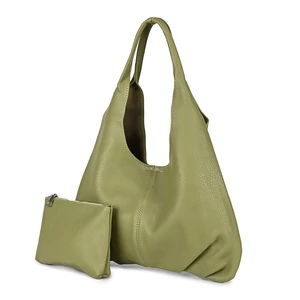 Olívazöld Műbőr Női Válltáska Neszeszerrel