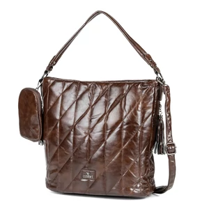 Coveri Sötétbarna Steppelt Női Válltáska