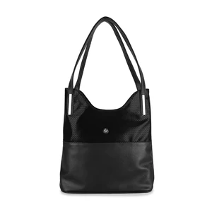 Via.55 Fekete Mintás Női Műbőr Válltáska