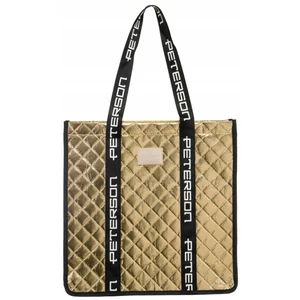 Peterson fényes arany színű női shopper táska