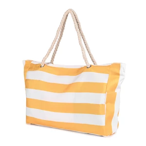 Sárga-Fehér Csíkos Mintás Strandtáska