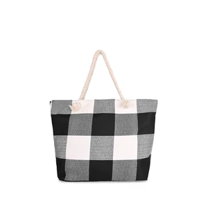 Fekete-Fehér Kockás Strandtáska