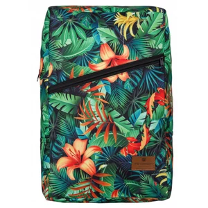 Peterson Zöld Trópusi Növény Mintás Hátitáska