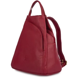 Bellugio Piros Bőr Női Hátitáska