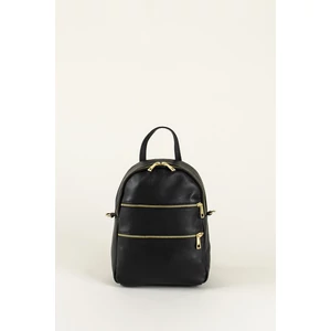 R&J Fekete Valódi Bőr Női Hátizsák És Válltáska