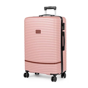 Rózsaarany Színű Négykerekű Csendes Nagy Méretű Kemény Falú Bőrönd