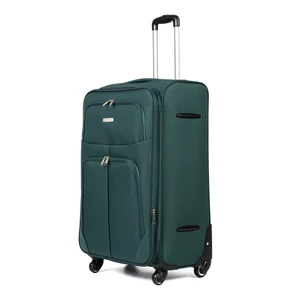 Leonardo Da Vinci Sötétzöld Puha Falú Nagy Méretű Bőrönd