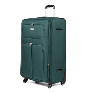 Leonardo Da Vinci Sötétzöld Puha Falú Óriás Méretű Bőrönd