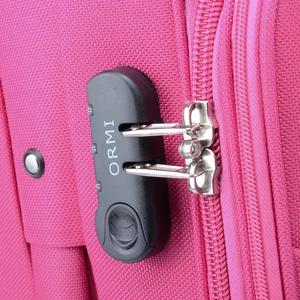 Kép 5/7 - Ormi 4 Kerekű Közepes Méretű Puha Bőrönd Pink