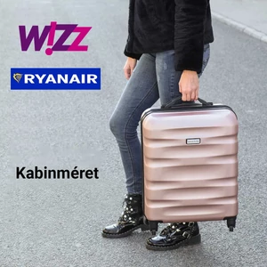 Kép 10/13 - Fekete .Ryanair Méretű Kabinbőrönd Biztonsági Zárral