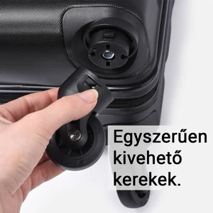 Kép 13/13 - Fekete .Ryanair Méretű Kabinbőrönd Biztonsági Zárral