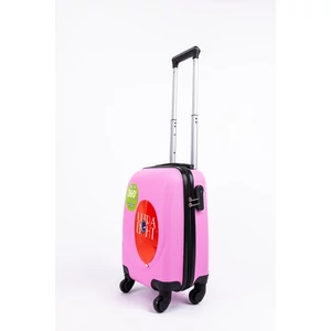 Kép 2/6 - Wizzair Ingyenes Méretű Rózsaszín Extra Könnyű Kemény Mini Kabinbőrönd (4 Kerekű)